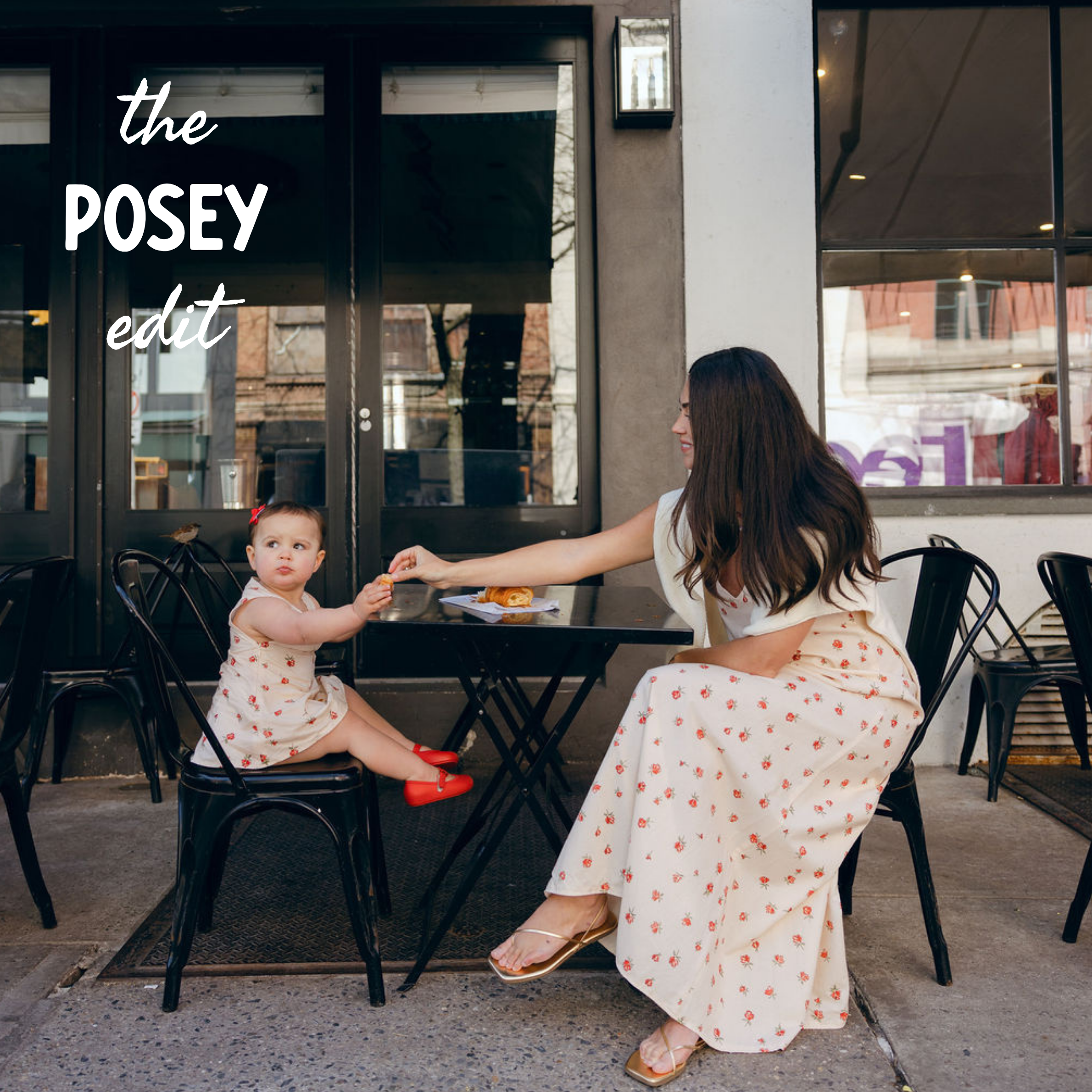 Mommy and me matching outfits in Tribeca NYC — Hayley van Gorder and daughter Colette in the Puka Red Posey Gili collection