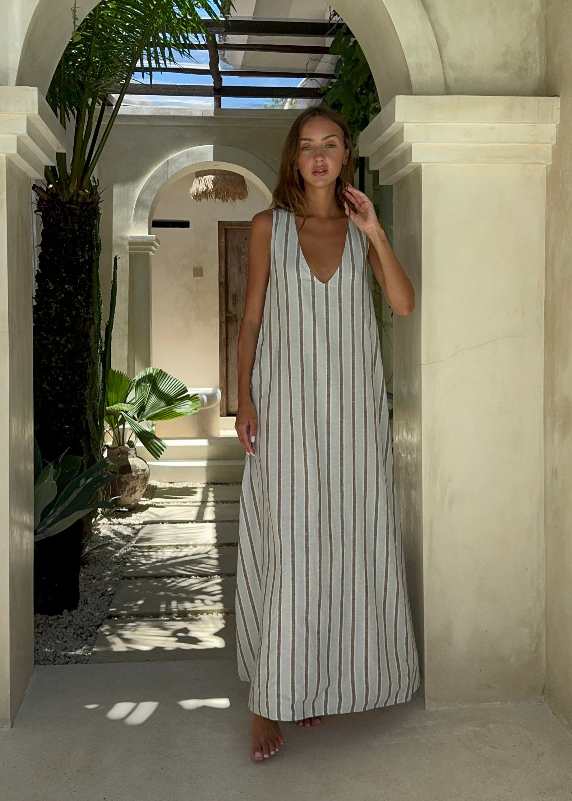 Couper x Puka exclusive V-neck and high neck maxi dress