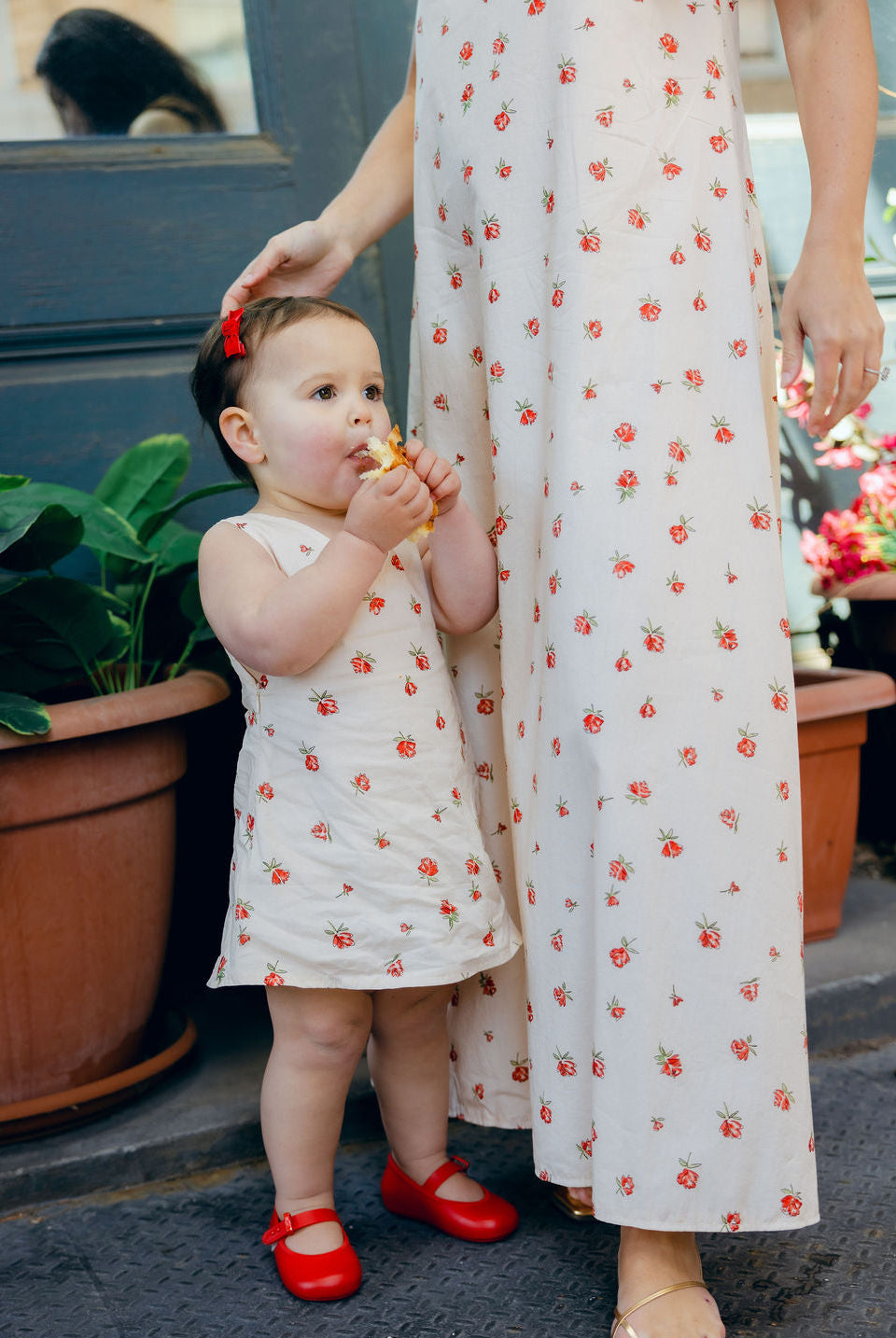 Mother daughter matching Little Gili and Gili Red Posey spring summer kids floral dress, Easter Mommy and Me outfit by Puka The Label