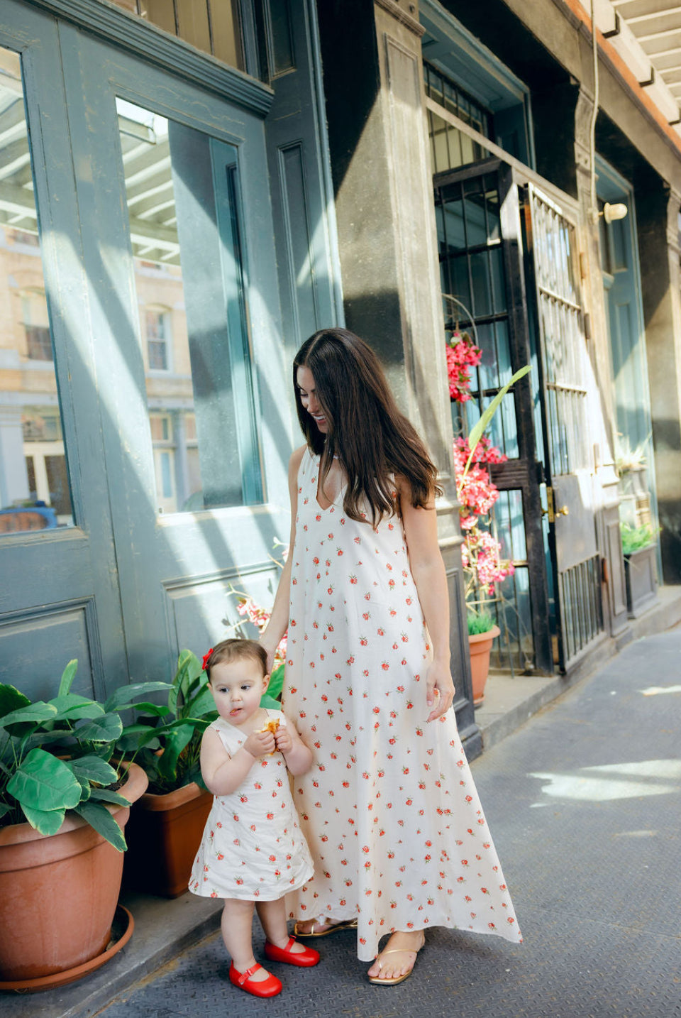 Little Gili Red Posey girls floral dress Mommy and Me brunch, toddler spring summer Easter kids dress by Puka The Label