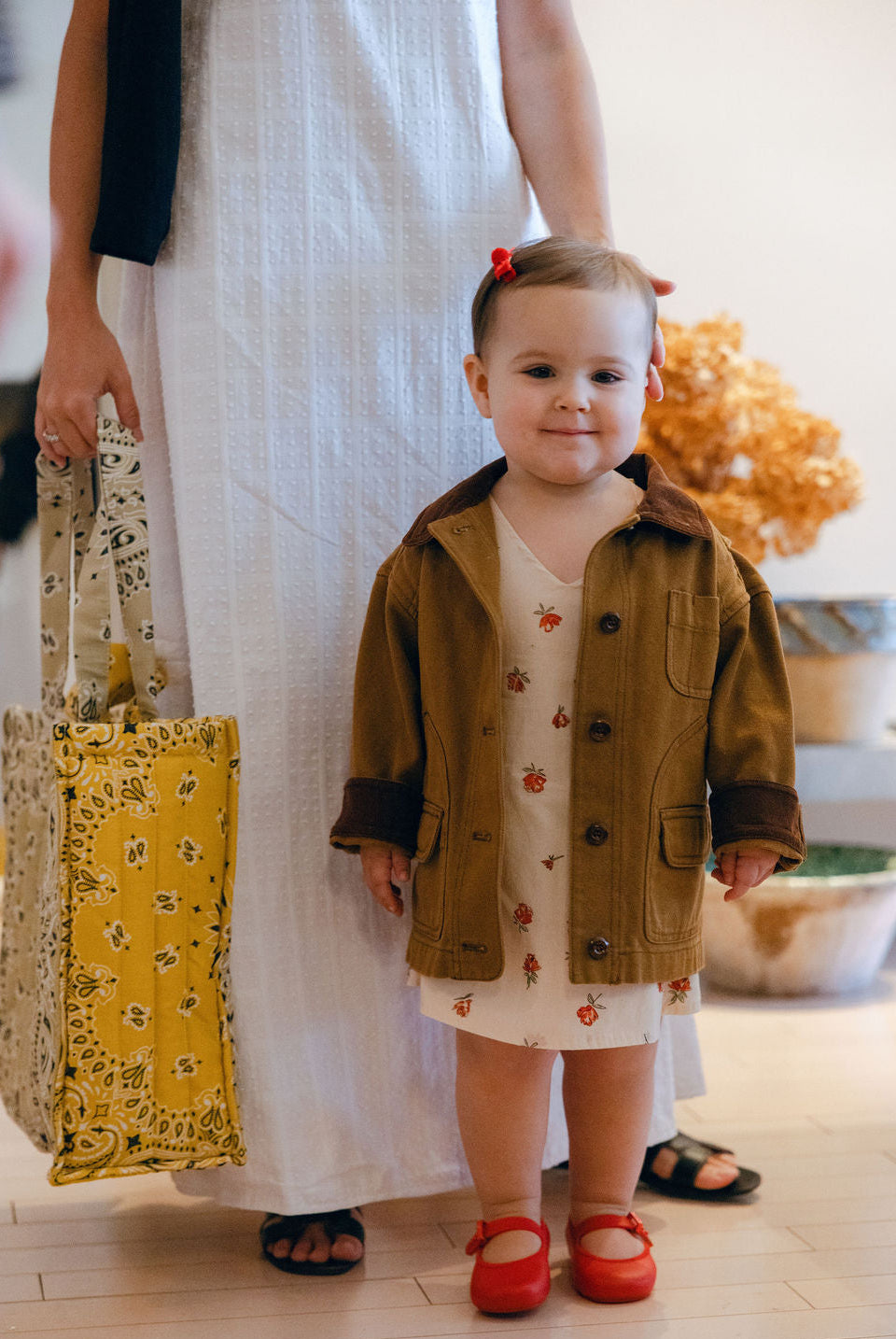 Little Gili Red Posey toddler girls spring summer floral kids dress, Easter Mommy and Me collection by Puka The Label