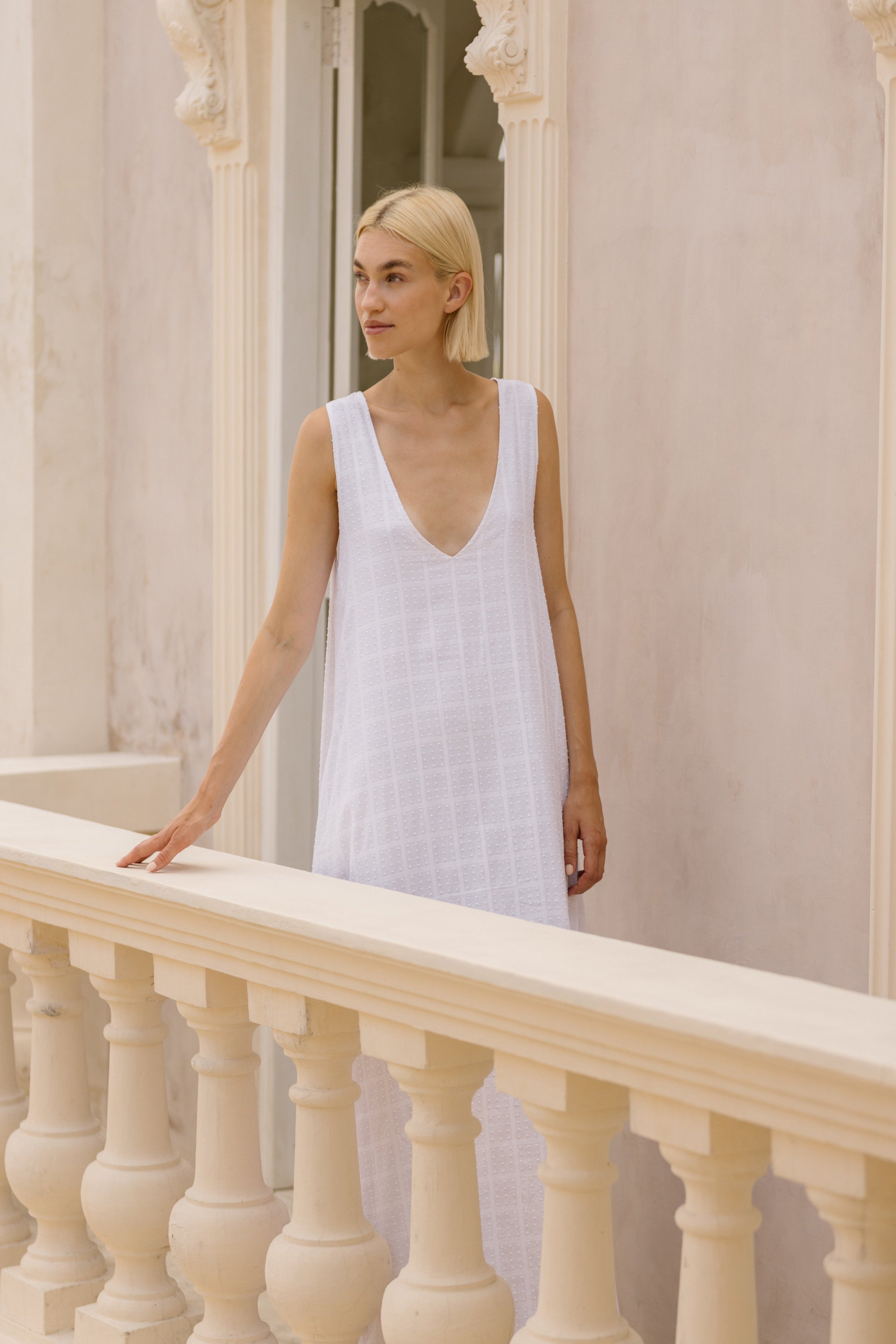 White square dot dress Mommy and me matching outfit idea 2026, coordinating family photo look for spring and summer celebrations