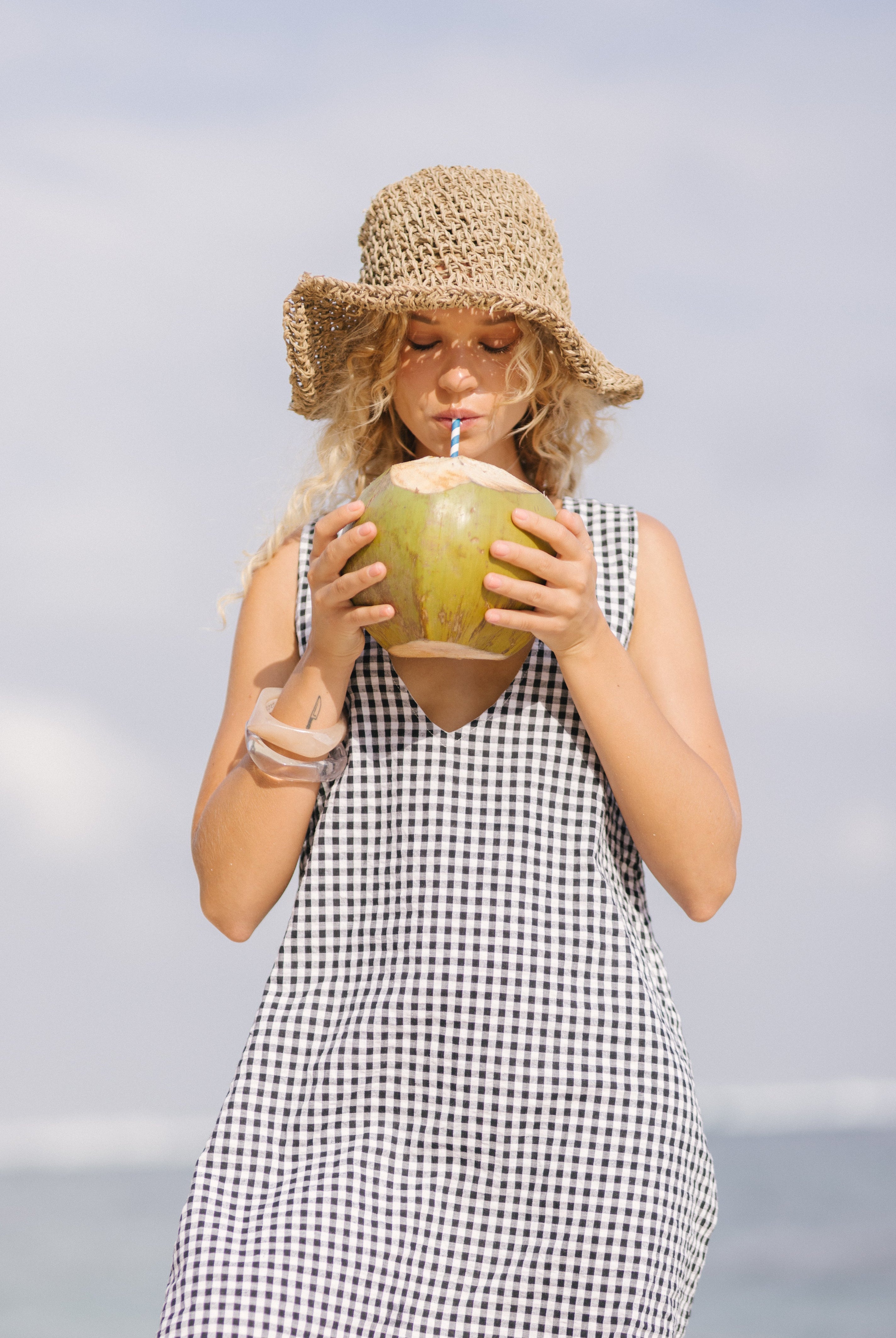 Black gingham Gili maxi dress — a go-to petite dress for bachelorette weekends, garden parties, bridal showers, and outdoor southern occasions