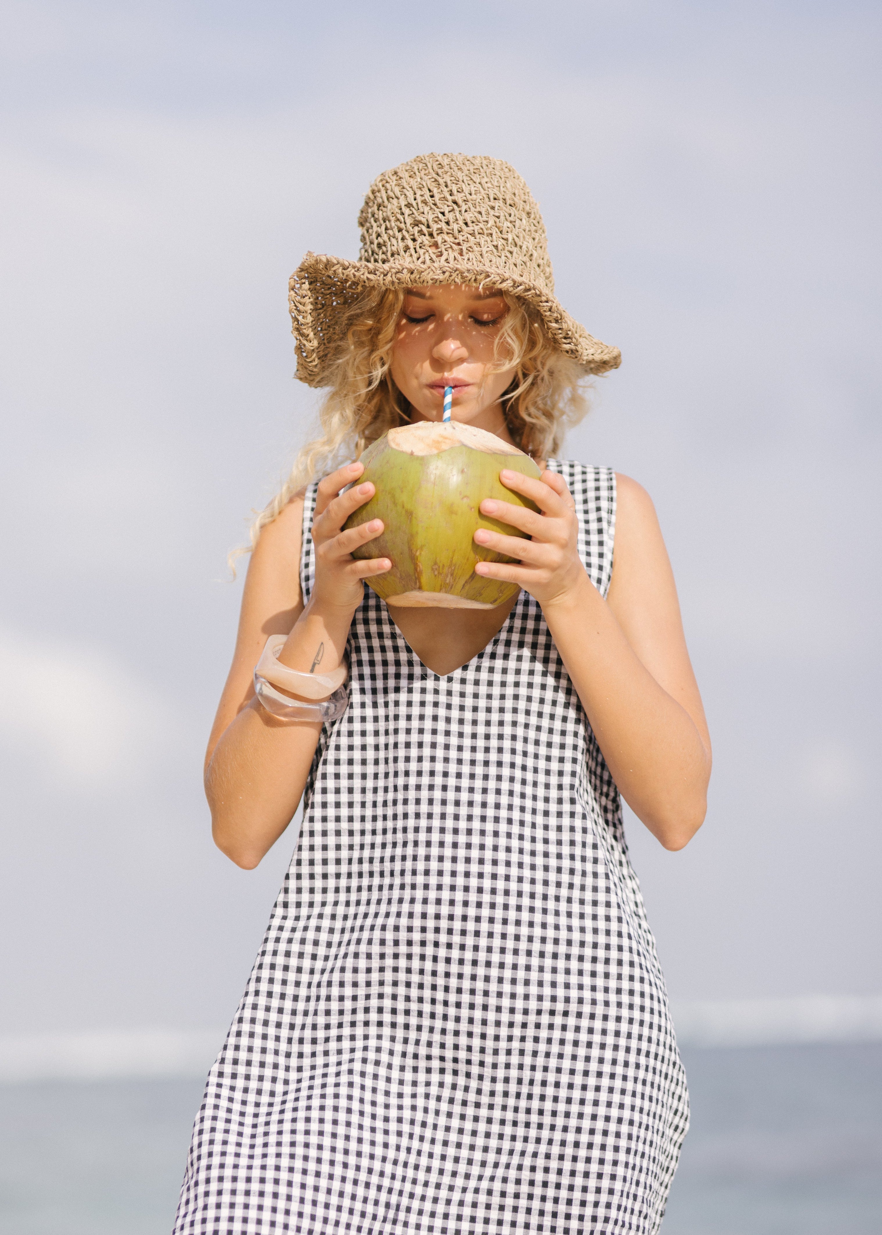 Black gingham Gili maxi dress — a go-to petite dress for bachelorette weekends, garden parties, bridal showers, and outdoor southern occasions