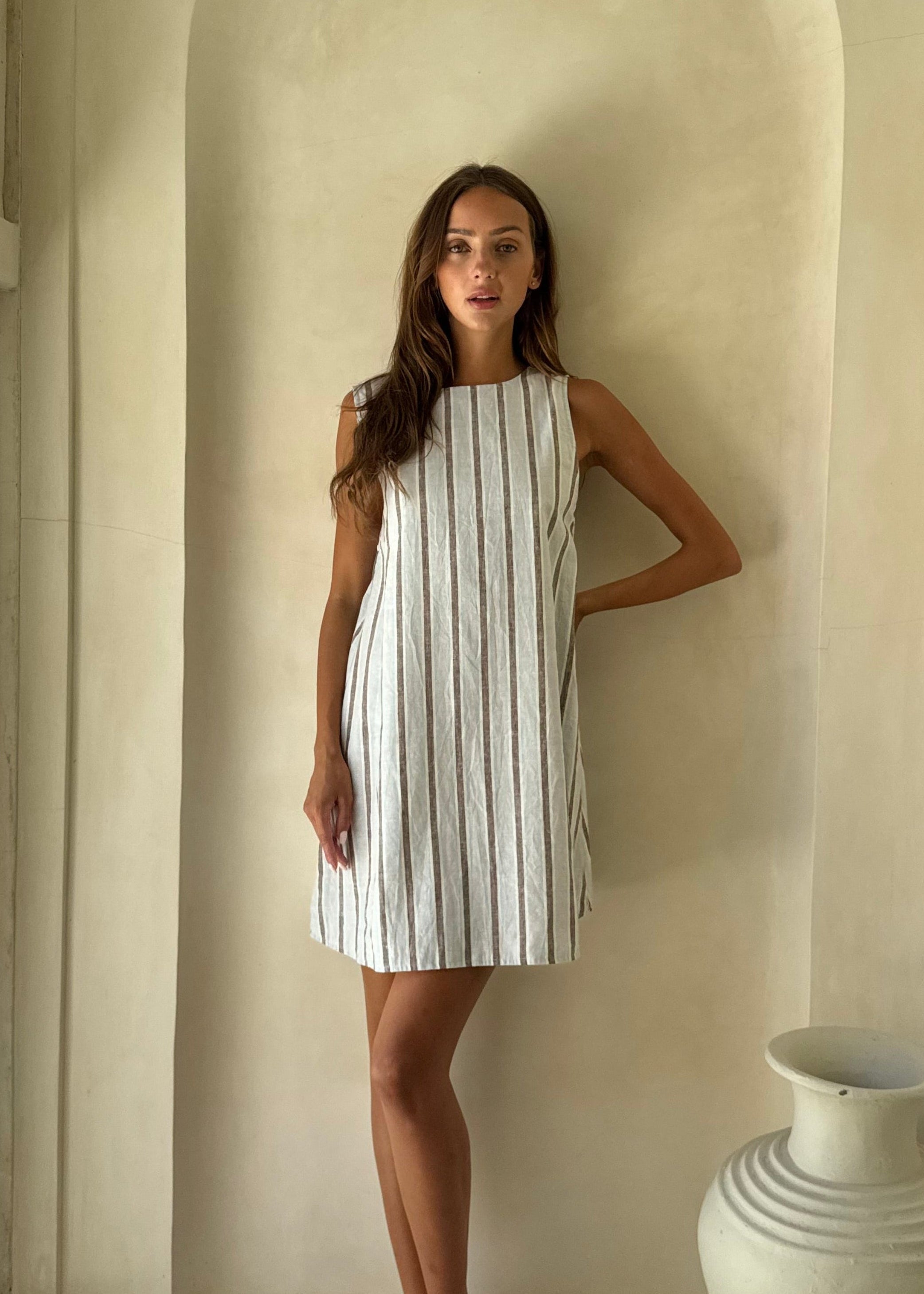 Light blue Gili maxi Palm Beach vacation dress — vibrant reversible cotton Couper x Puka beach cover-up