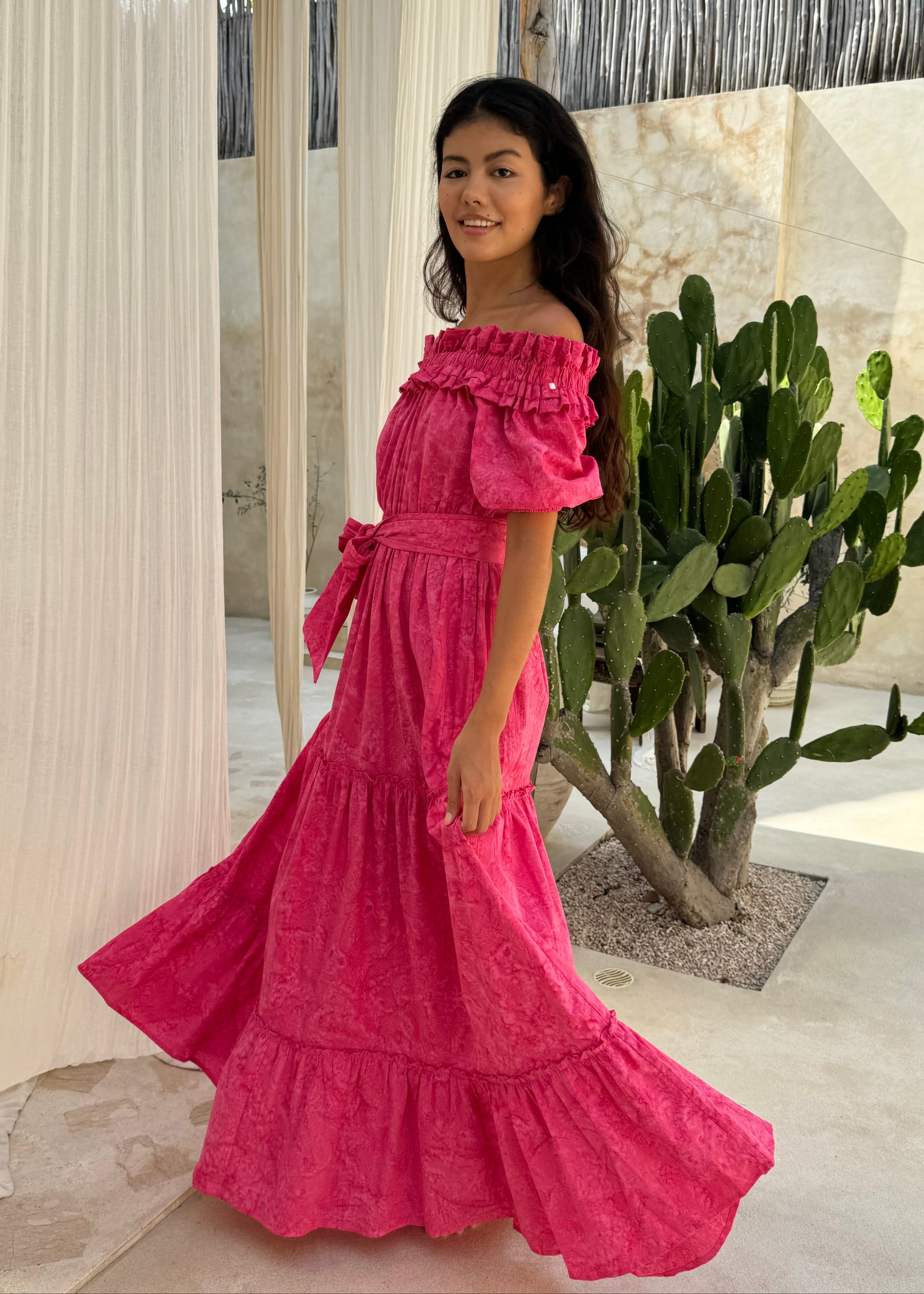 Fun pink dresses for coastal beach weddings, wedding guest dresses, tea party dress, girl babyshower dresses