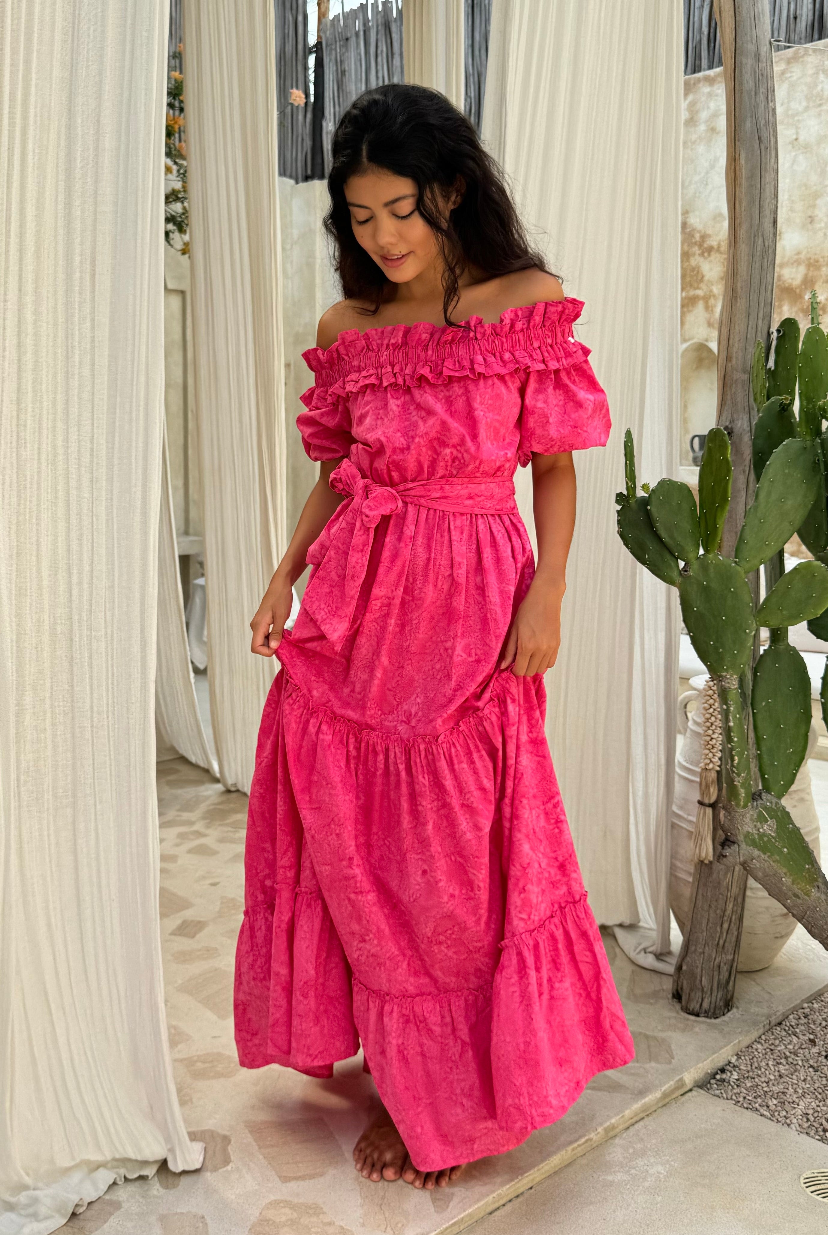 Bright pink dress for girl gender reveal