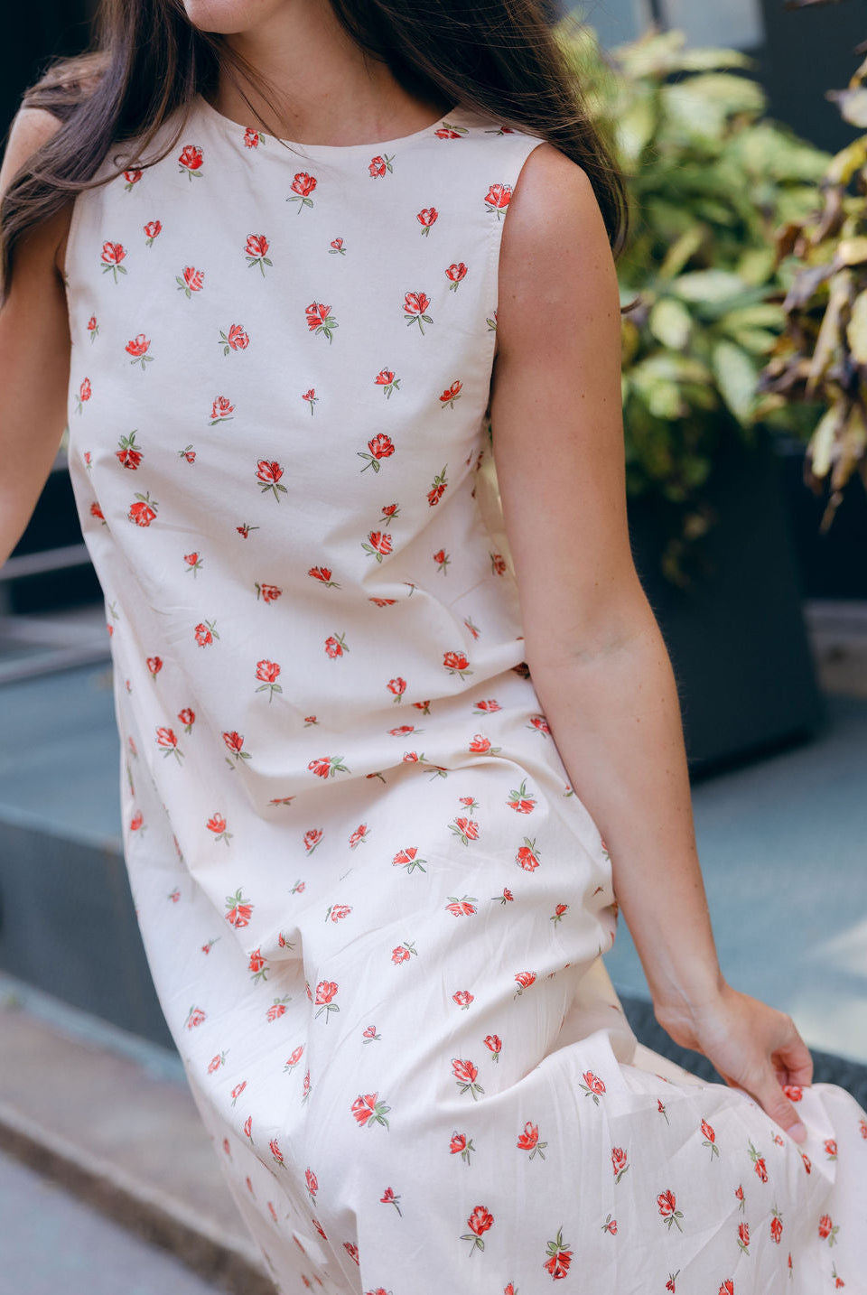 Red Posey Gili Dress by Puka The Label, lightweight floral cotton maxi for garden parties and spring occasions