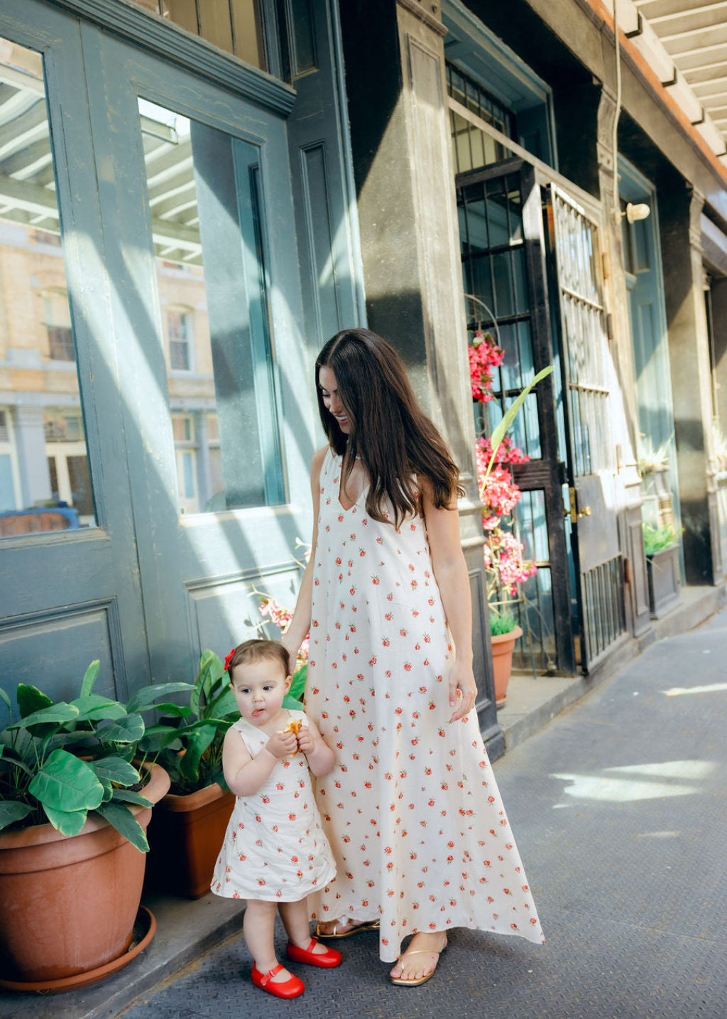 Little Gili Red Posey girls floral dress Mommy and Me brunch, toddler spring summer Easter kids dress by Puka The Label