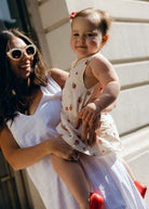 Mommy and Me matching Red Posey floral dresses, Little Gili toddler girls dress paired with adult Gili Dress, Mother's Day Easter spring look by Puka The Label
