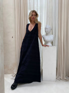 Black cotton maxi dress bachelorette — effortless city chic resort outfit