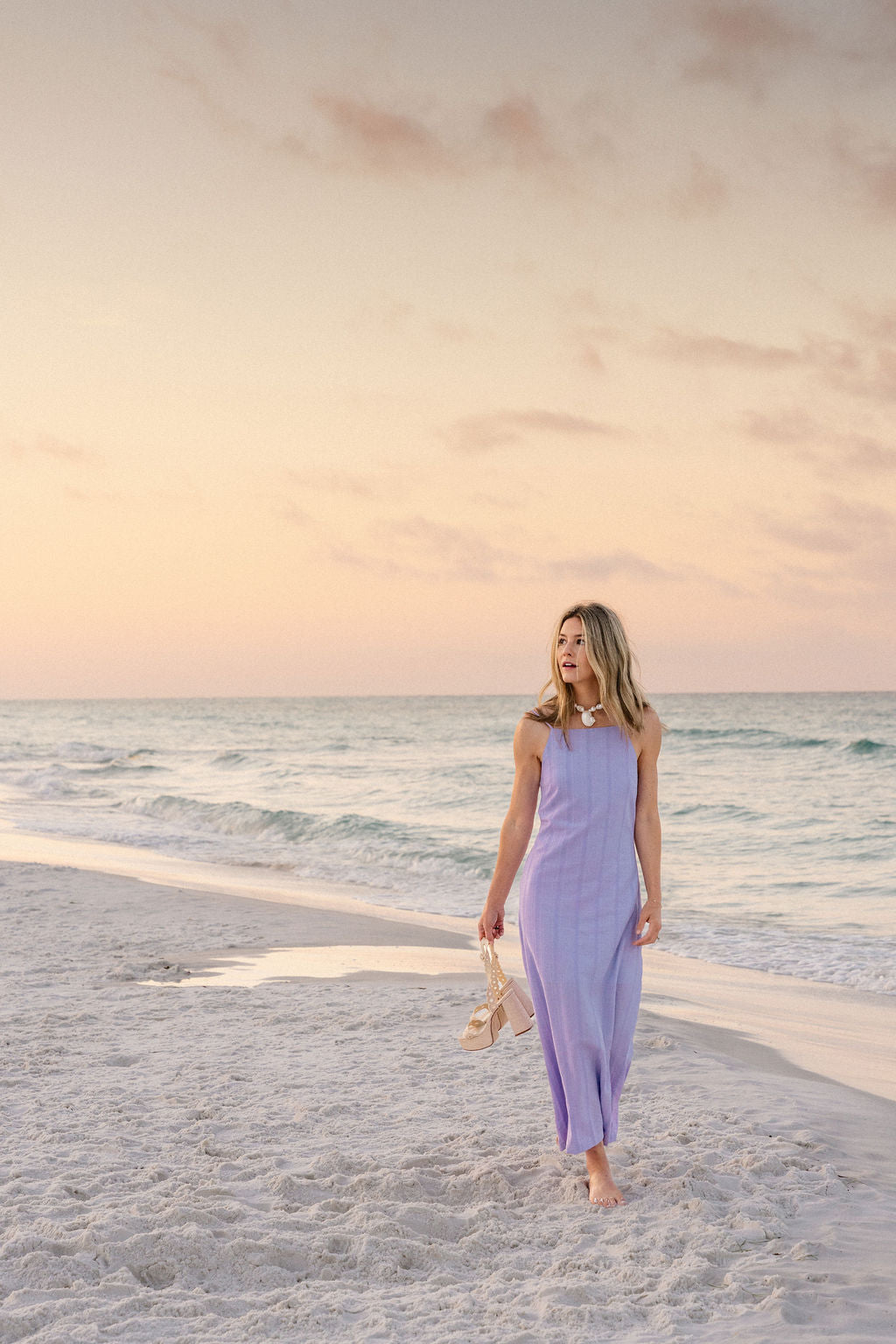Purple Charli Dress at Seaside 30A beach — southern spring dress or Easter outfit for women by Charli Evans x Puka