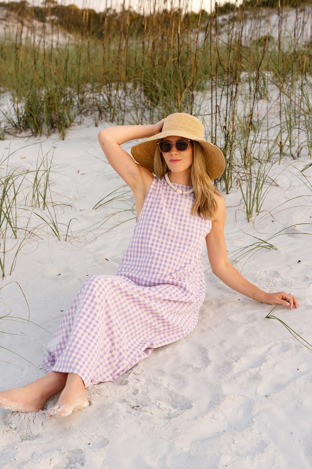 Charli Evans pink gingham dress — Easter garden party outfit