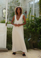 Chic spring occasion dress neutral maxi — perfect for Derby graduation garden party Palm Beach Nantucket 2026