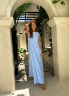 Couper x Puka Exclusive light blue Gili maxi dress tropical archway effortless summer vacation 2026, easy to wear resort dress Puka The Label