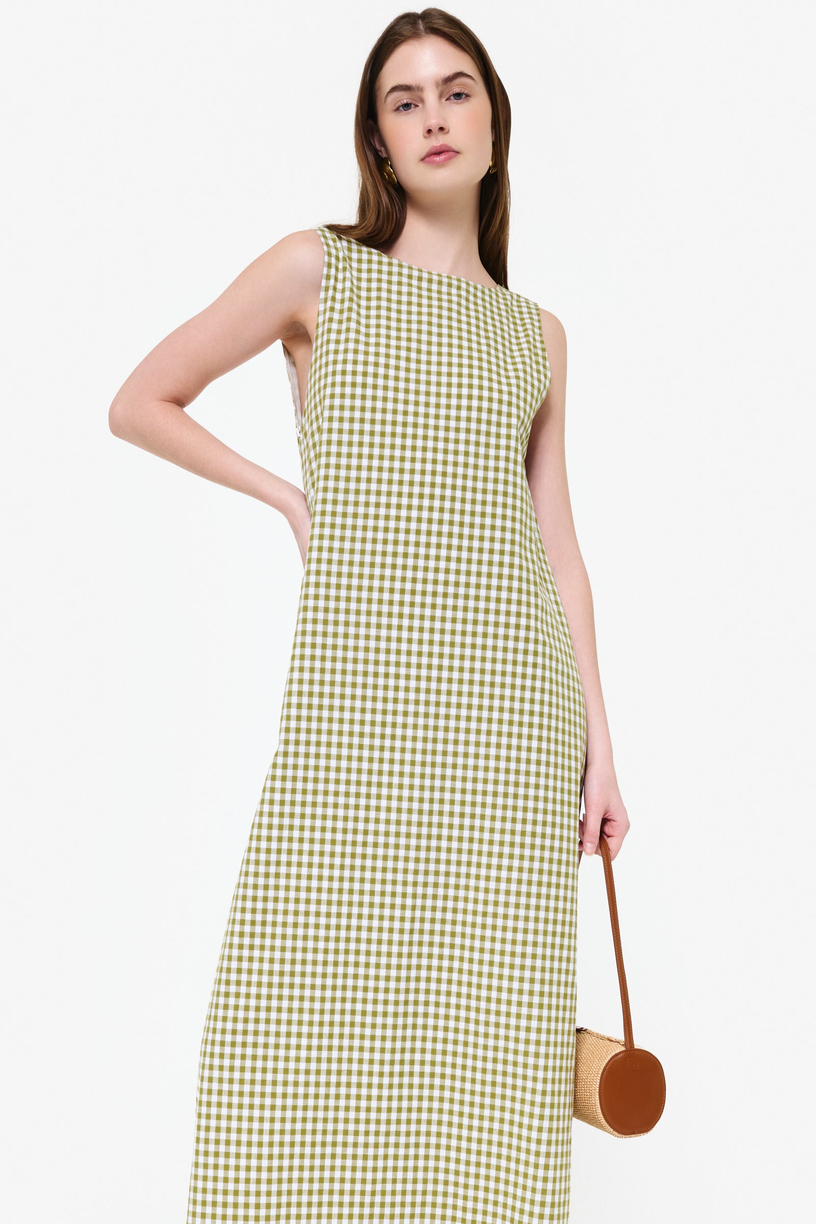 Green gingham Gili maxi dress — preppy country club style by Puka The Label