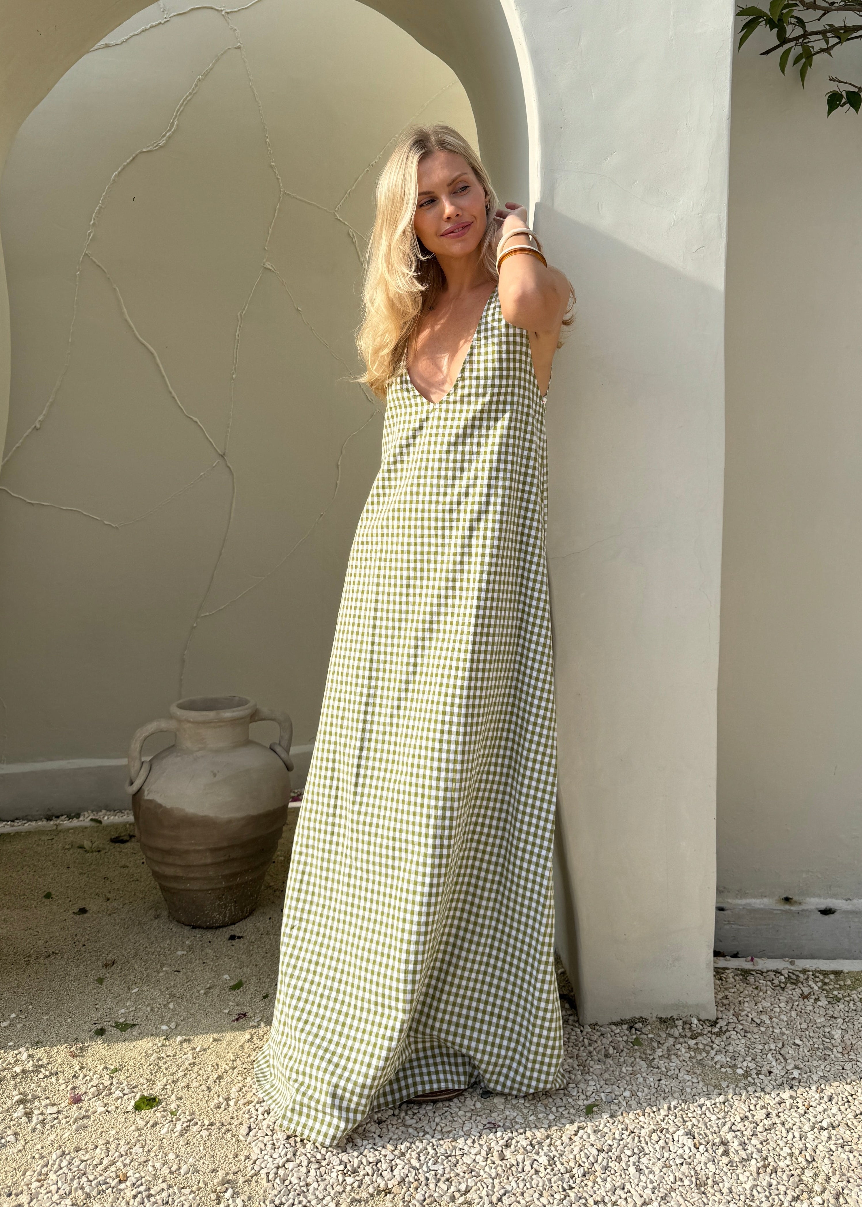 Green gingham Gili maxi dress — the perfect Easter and spring style by Couper x Puka