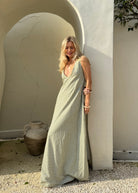 Couper x Puka green gingham maxi Gili dress — chic garden party and spring afternoon style