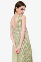 Green gingham Gili maxi dress — the perfect graduation celebration look by Puka The Label