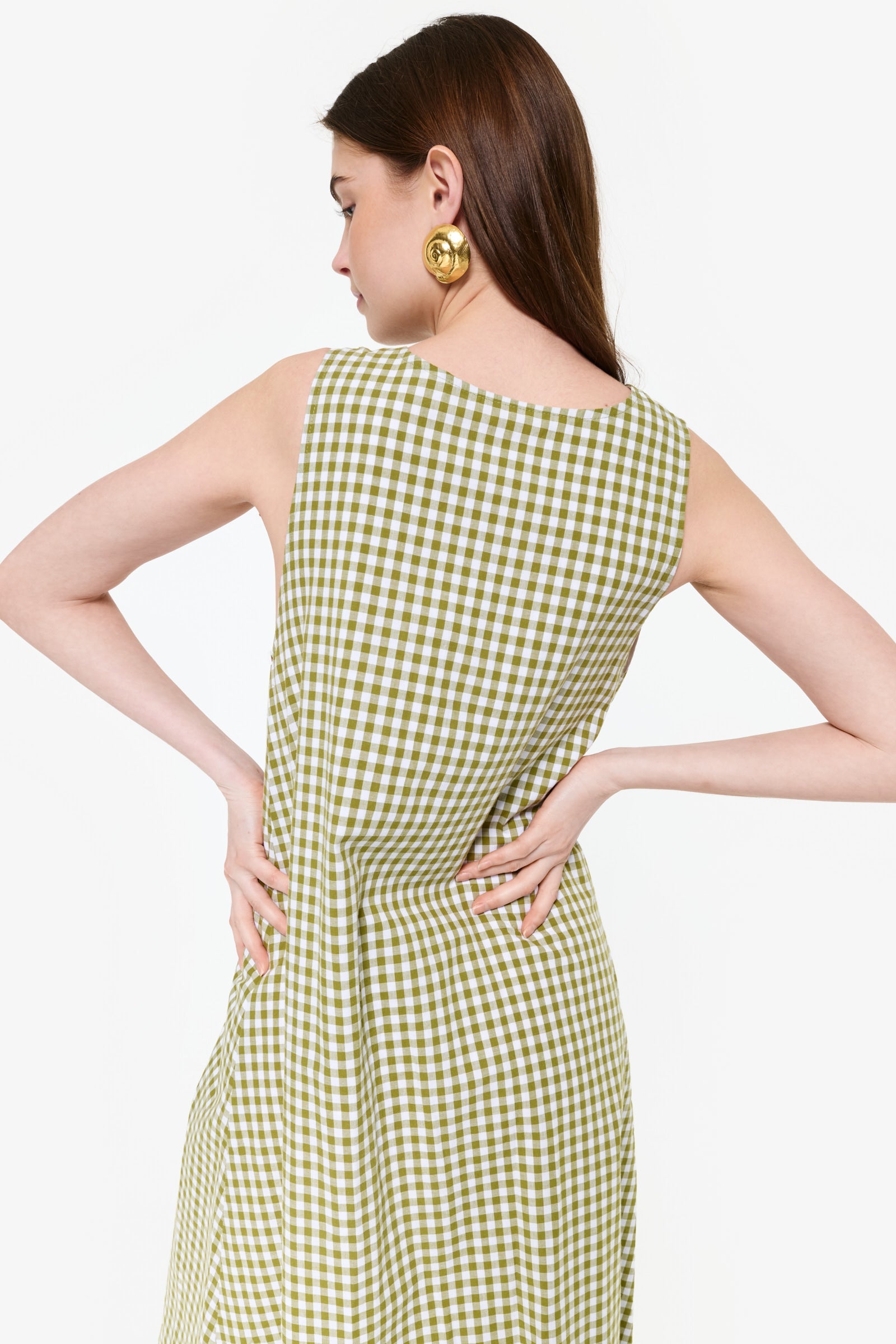 Green gingham Gili maxi — effortless Hamptons summer style by Couper x Puka