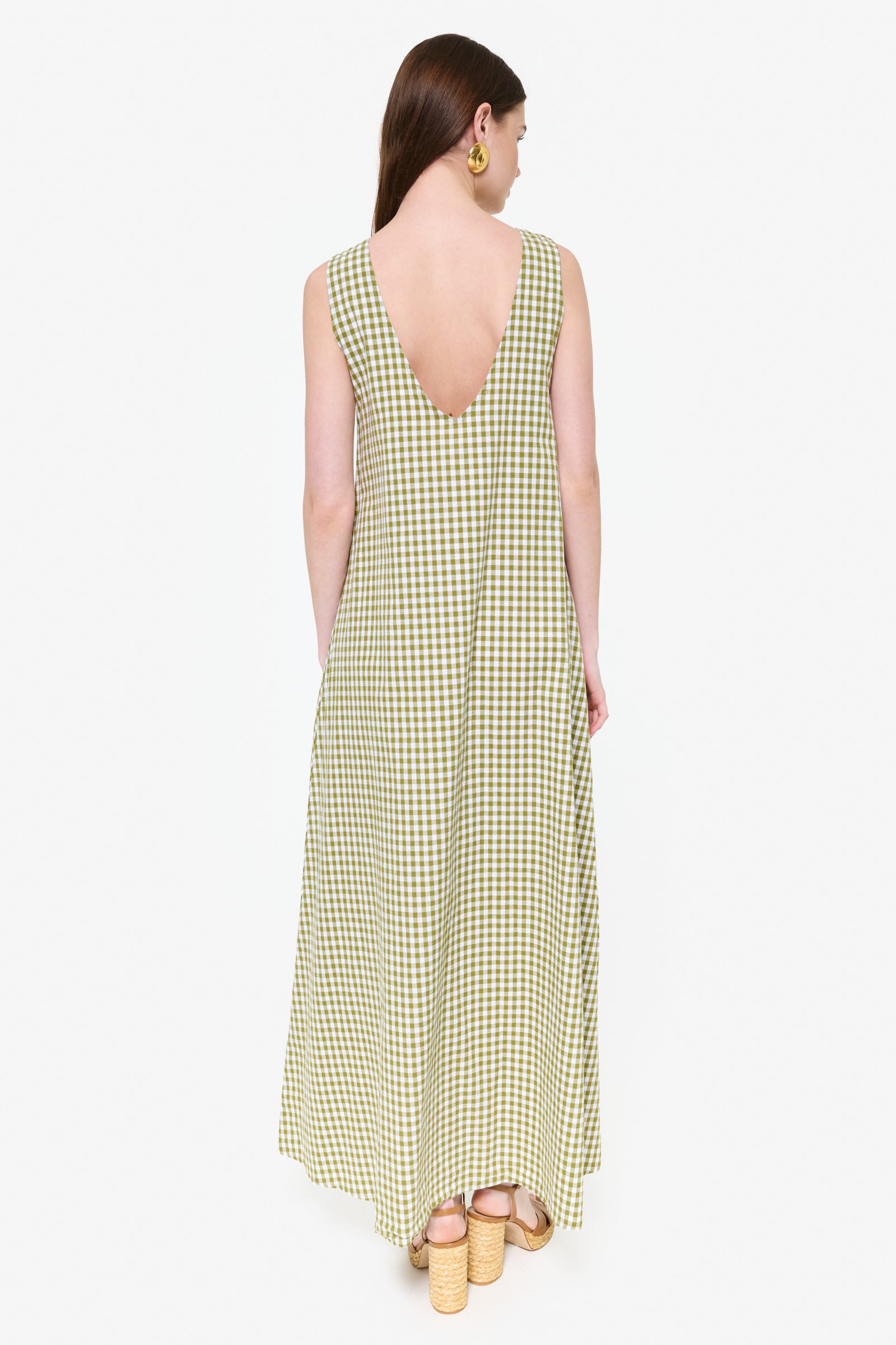 Green gingham Gili maxi — a gorgeous spring wedding guest dress by Couper x Puka