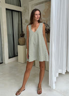 Couper x Puka green gingham mini dress — elevated look for bridal showers and rehearsal dinners