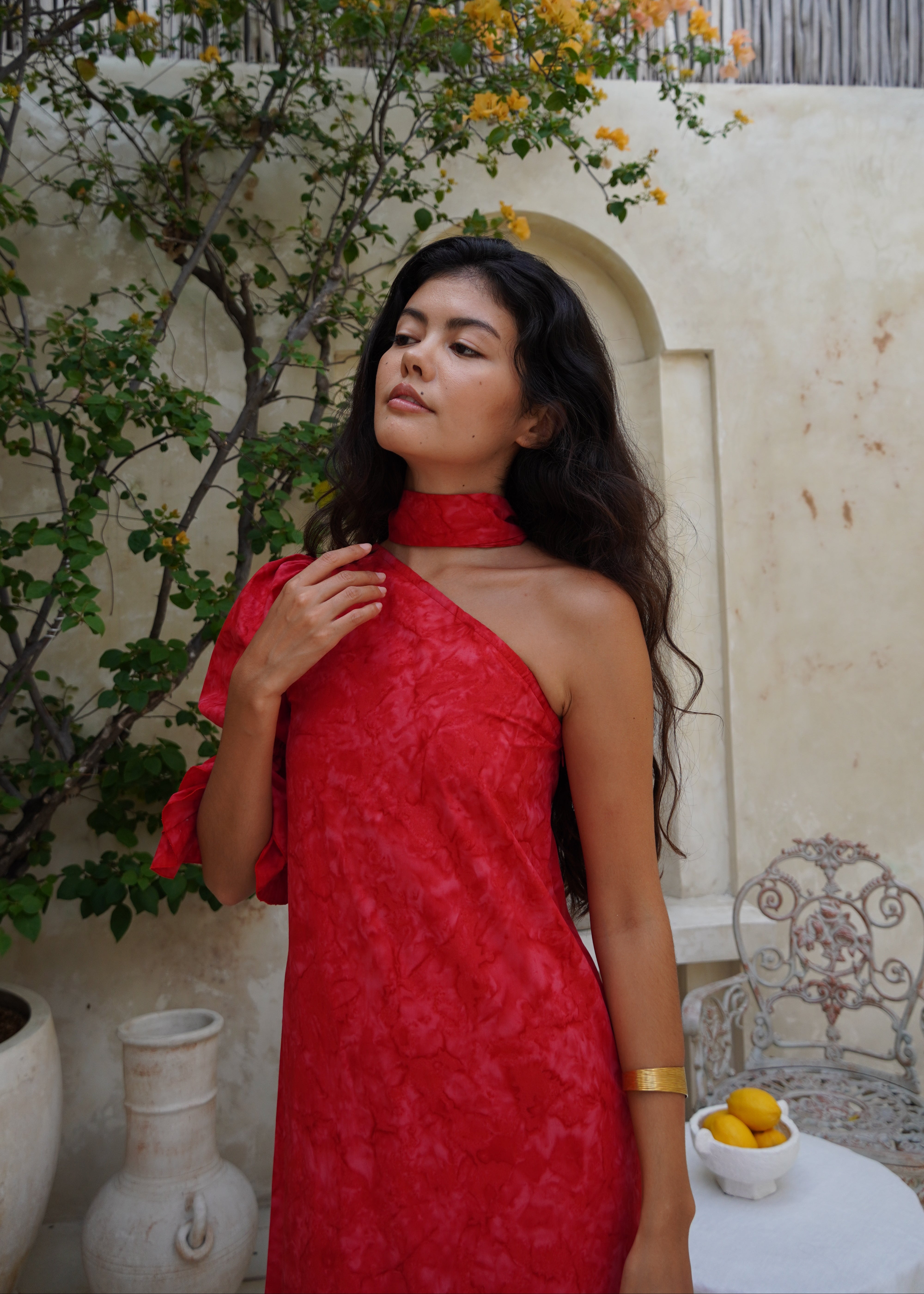 Red cotton maxi dress one of a kind resort wear, unique statement dress for vacation and special occasions. Wedding guest dresses, what to wear to a summer wedding 2026