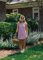 Influencer Hannah Lovey Style wearing red gingham mini dress by Puka The Label styled out east, summer outfit, casual beach dress, influencer fashion