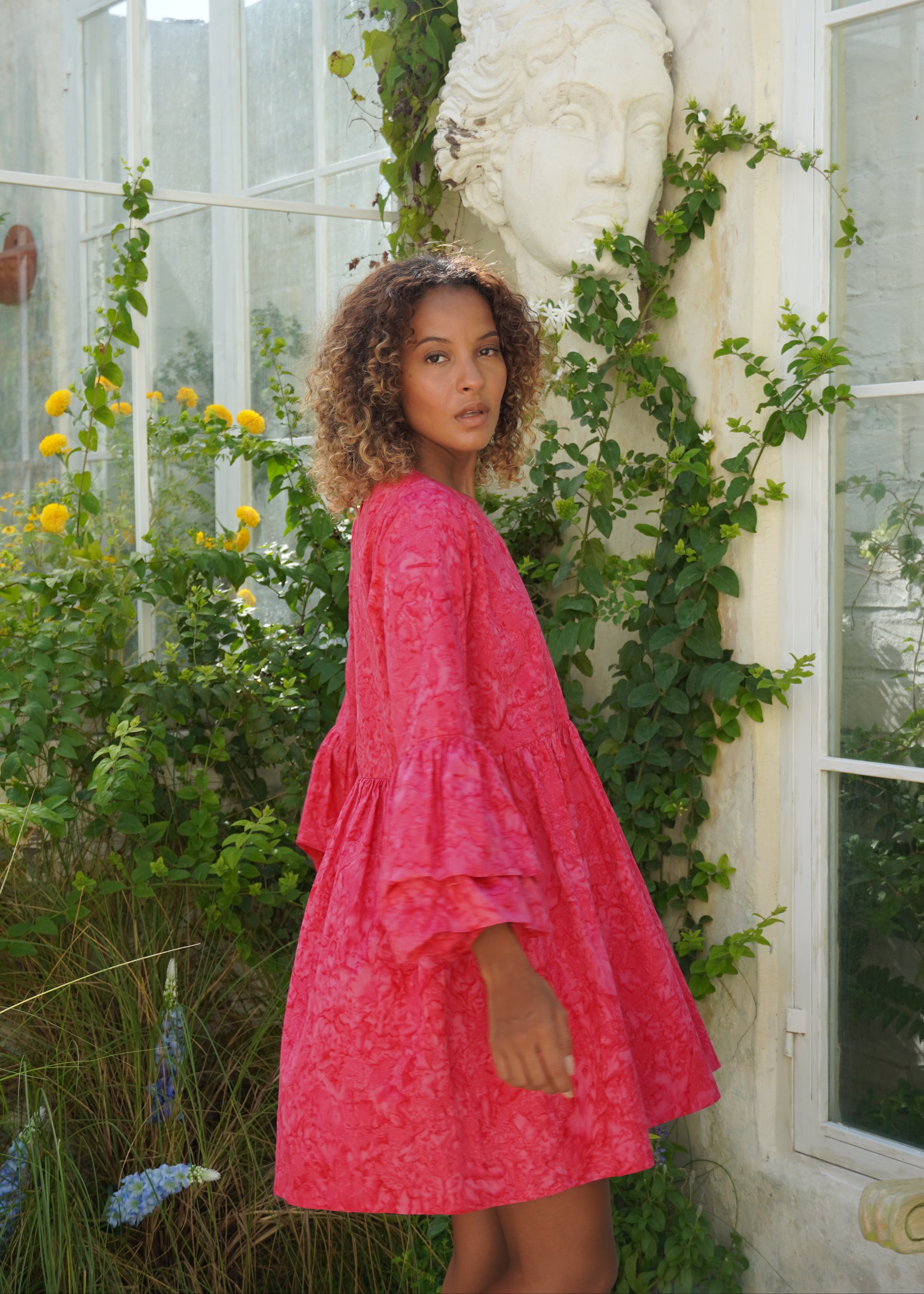 Nori Dress in PINK | Hand-Dyed Ruffle Sleeve Cotton Mini Dress for Spring & Summer 2026 | Puka The Label XS/S / PINK Nori Dress in PINK | Hand-Dyed Ruffle Sleeve Cotton Mini Dress for Spring & Summer 2026 | Puka The Label XS/S / PINK