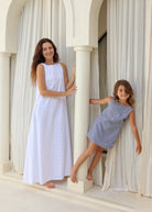 Navy gingham toddler dress Memorial Day weekend outdoor BBQ outfit 2026, classic preppy kids cotton dress for summer celebrations