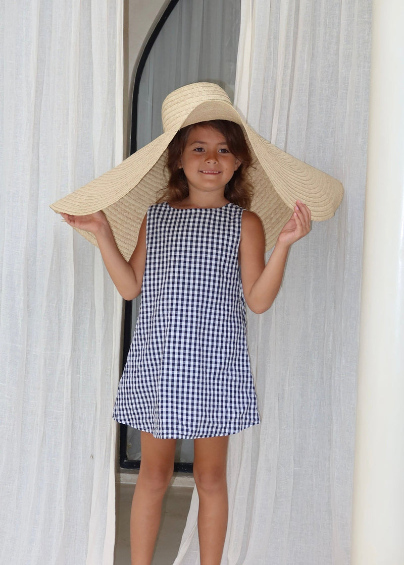 Navy gingham mommy and me matching Easter dresses 2026, mother daughter spring family photo outfit, preppy coastal kids cotton dress