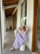 Pink check maxi dress — Easter brunch spring pastel outfit