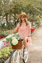 Pink gingham cotton dress Kentucky Derby and garden luncheon outfit spring 2026, feminine preppy mini dress for outdoor spring event