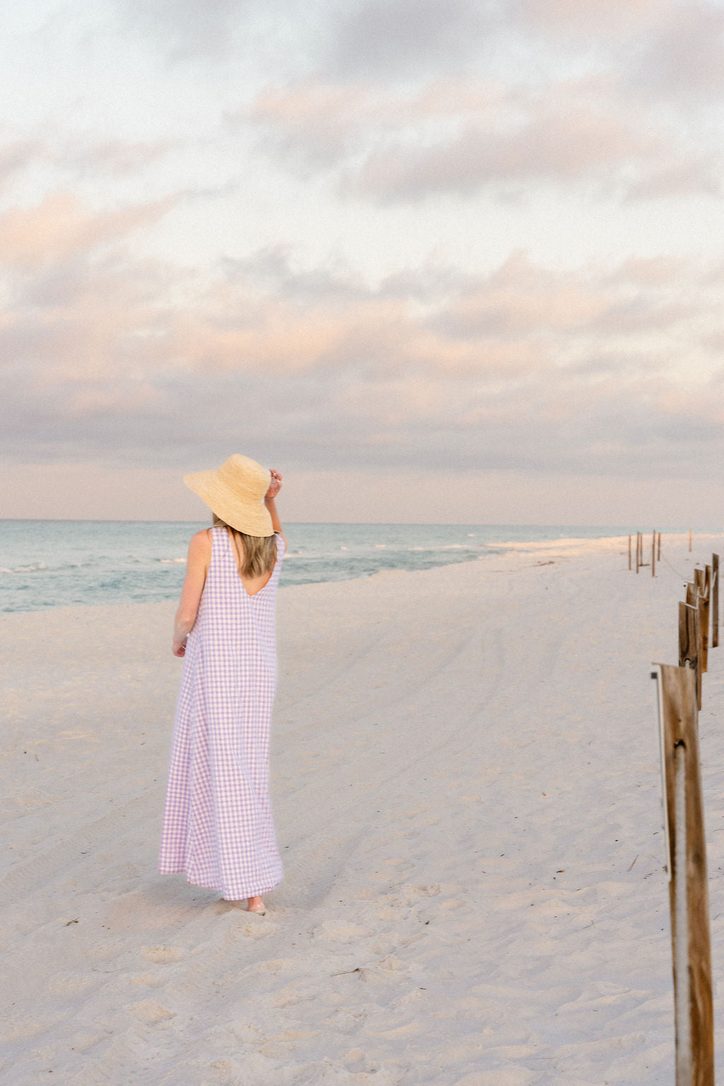 Pink gingham maxi dress — Kentucky Derby spring garden event