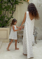 Black and white polka dot kids cotton dress birthday party and garden party outfit 2026, playful toddler dress for spring and summer events