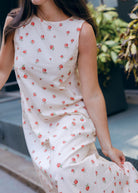 Red Posey Gili Dress by Puka The Label, lightweight floral cotton maxi for garden parties and spring occasions