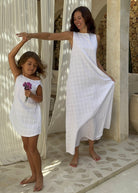 White square dot toddler dress baptism and first birthday outfit idea 2026, sweet cotton girls dress for milestone celebration and special occasions