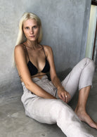 Lightweight natural linen women's beach pants for summer 2022, soft flowy pants, light weight linen pants, natural aesthetic, neutral beach aesthetic, coastal style, coastal vibes, coastal grandmother style